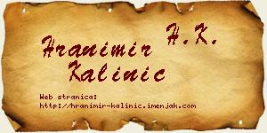 Hranimir Kalinić vizit kartica